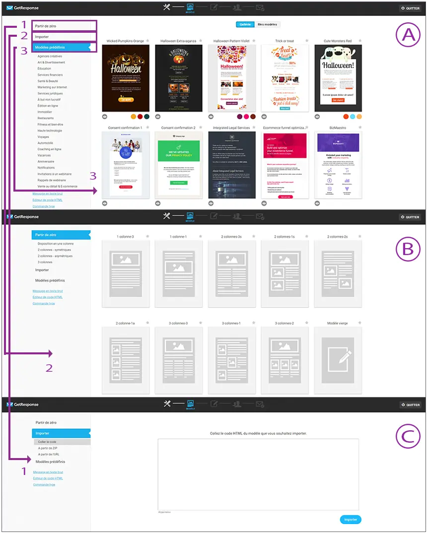 Création newsletter Getresponse