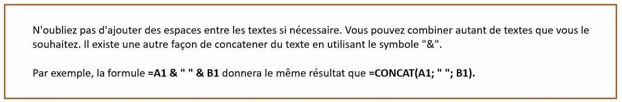 fonction concat concatener dans excel
