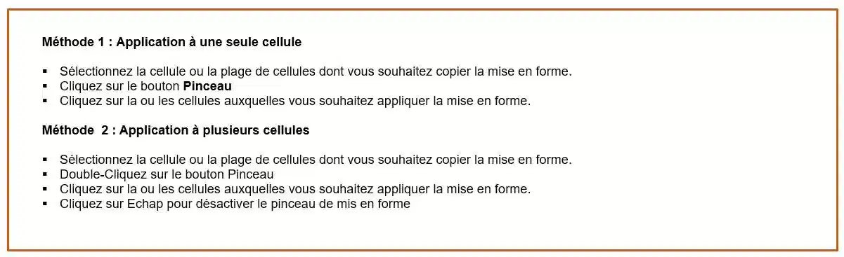 les options avancees de copier, couper, coller et pinceau de mise ne forme dans excel