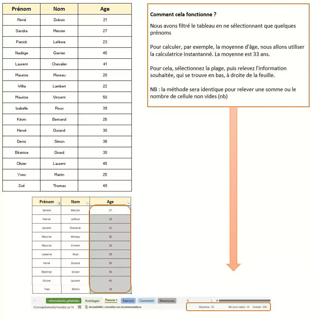 filtre excel