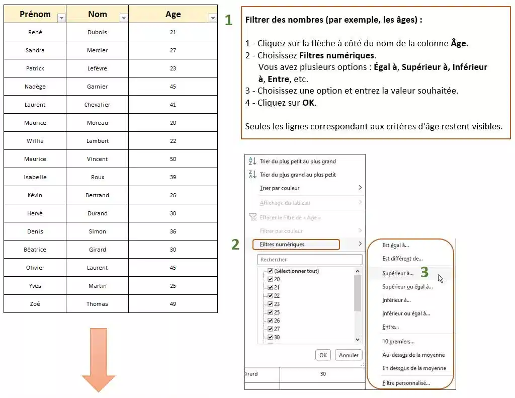filtre excel