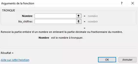 arguments fonction recherrcheh excel