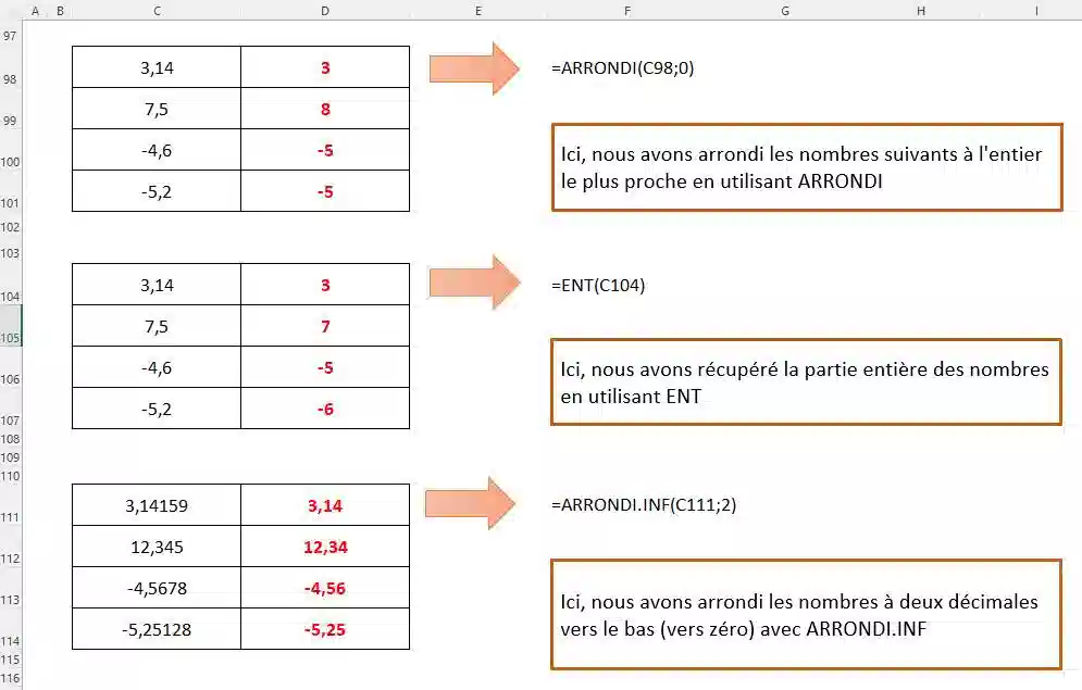 arguments fonction recherrcheh excel