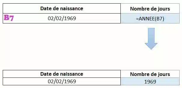 fonction de date dans excel