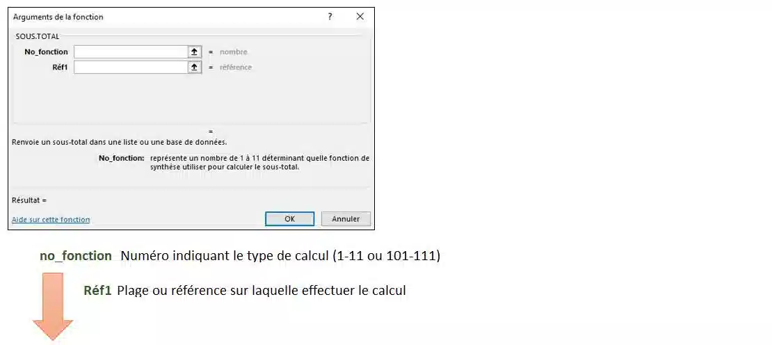 fonction sous.TOTAL excel