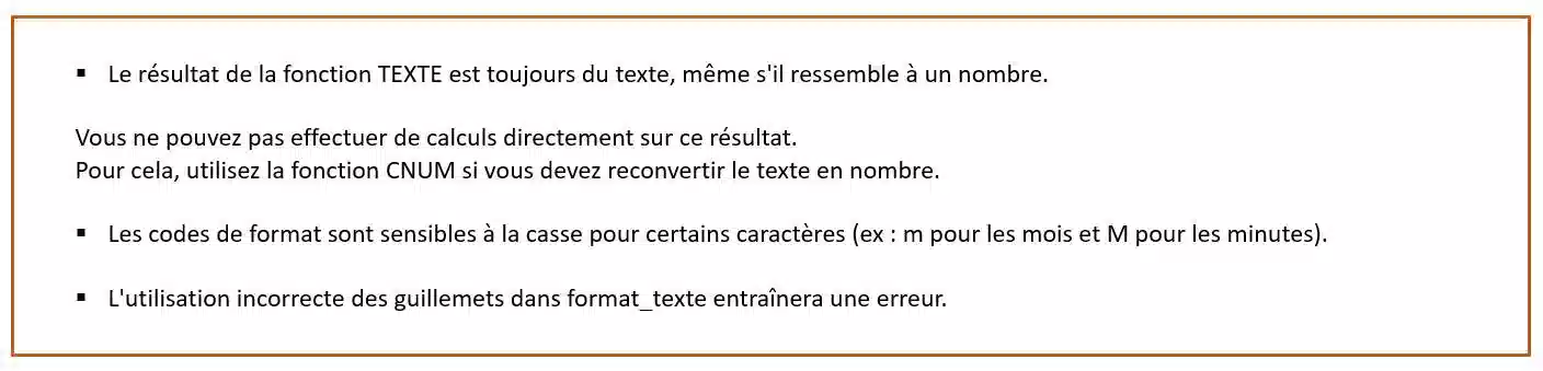 fonction de texte dans excel