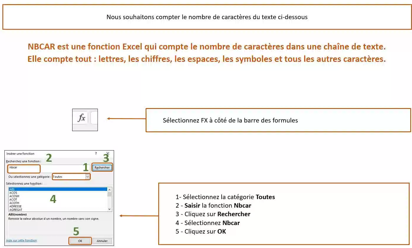 fonction de texte dans excel