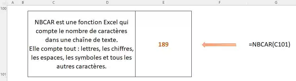 fonction de texte dans excel