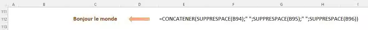 fonction de texte dans excel
