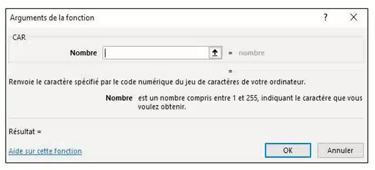 fonction de texte dans excel