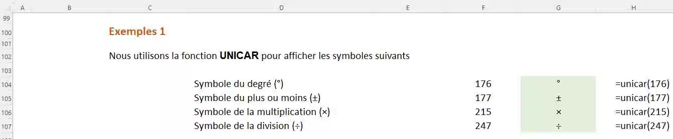 fonction de texte dans excel