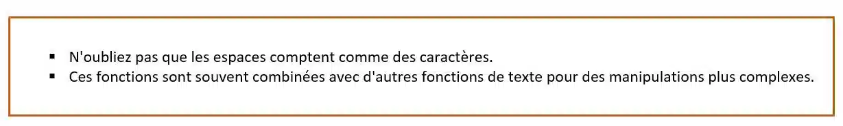 fonction de texte dans excel