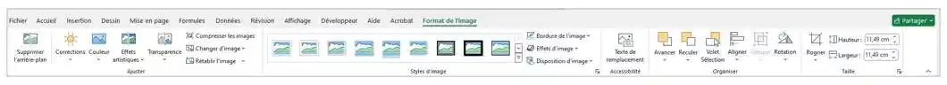 Insertion et modification images excel