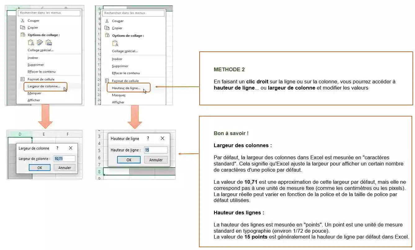 comment gérer les lignes et les colonnes excel