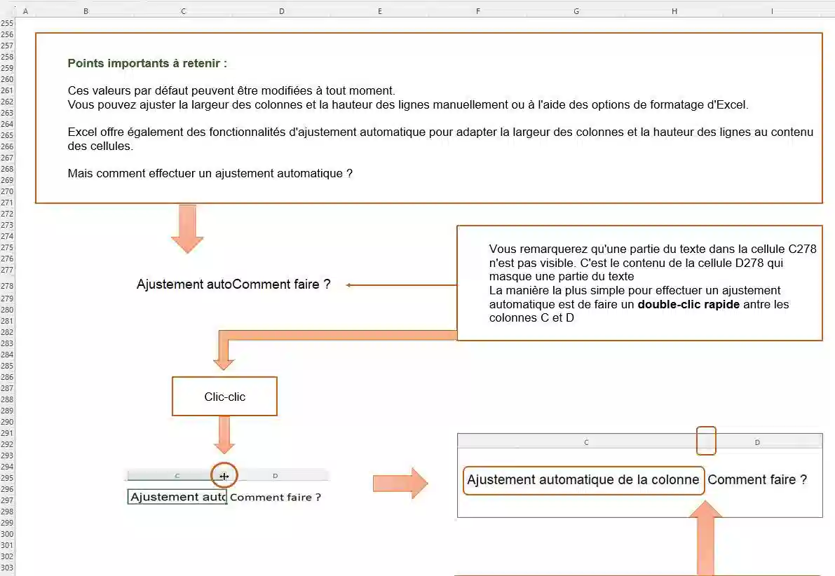 comment gérer les lignes et les colonnes excel