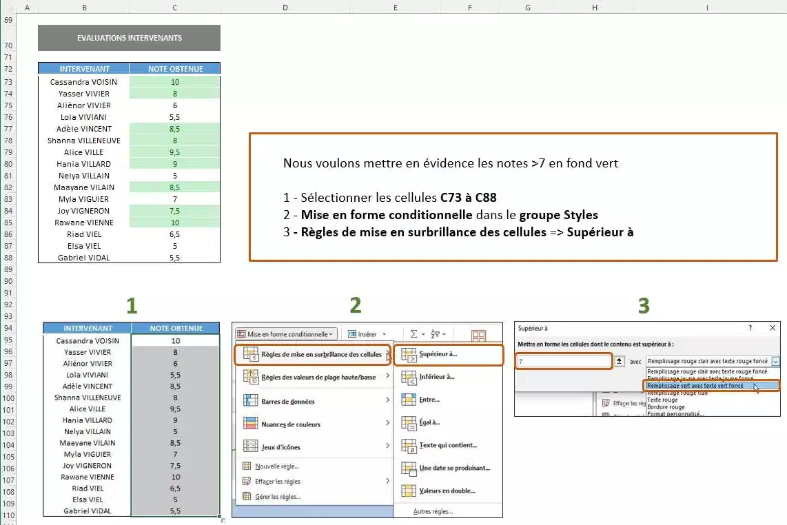 mise en formez conditionnelle excel