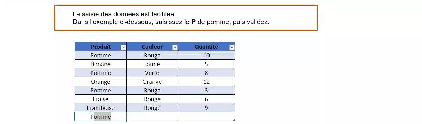 mode tableau et bdd excel
