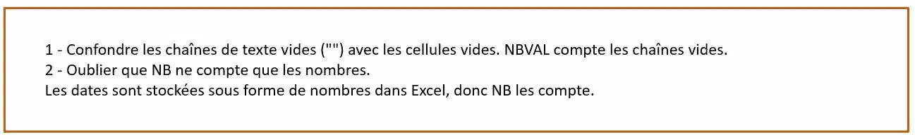 fonctions nb et nbval excel