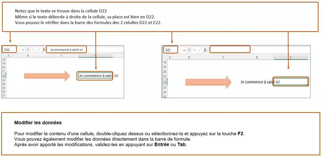 saisies de donnees dans excel