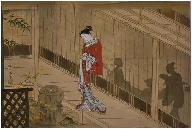 Ensaki bijin-zu (婦人像), réalisée par Suzuki Harunobu
