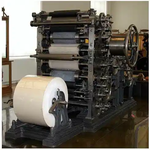 Rotative à bobine de type Marinoni (France, 1883).