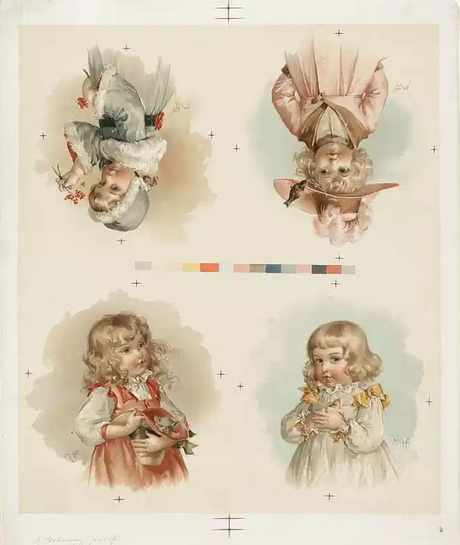 chromolithographie design livre illustration